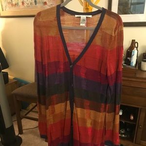 DVF duster cardigan with metallic detail